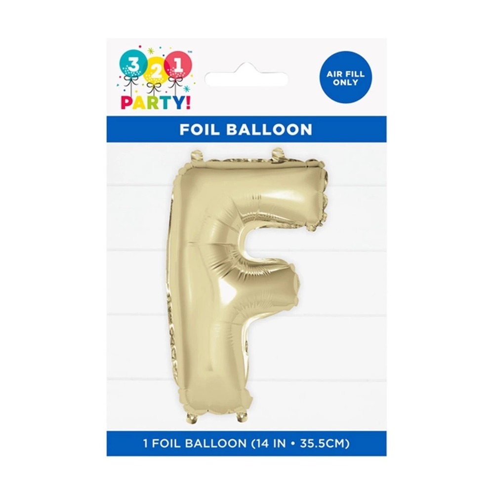 321 Party Foil Gold Balloon 14"  F NEW NIP Air Fill Only